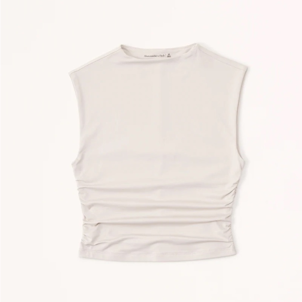 Abercrombie & Fitch Seamless Fabric Ruched Mockneck Top XL NWOT